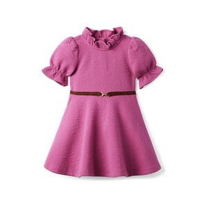 Janie and Jack Quilted Jacquard Puff Sleeve Dress